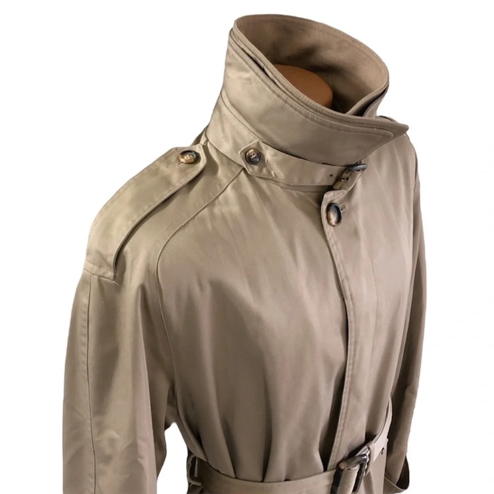 Long Coat Classic Luxury Duster Trench Belted VTG 80s Designer Steampunk 40R LG